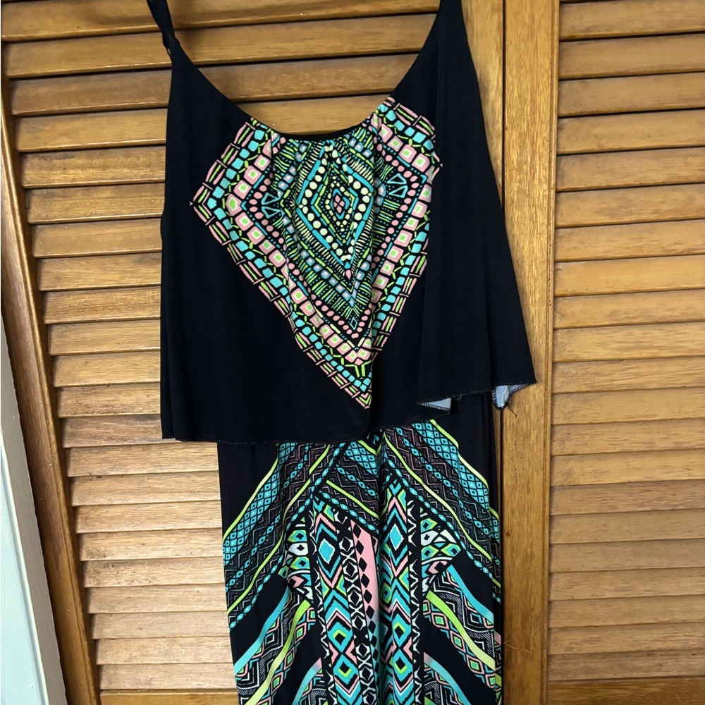 Black Geometric Patterned Dress